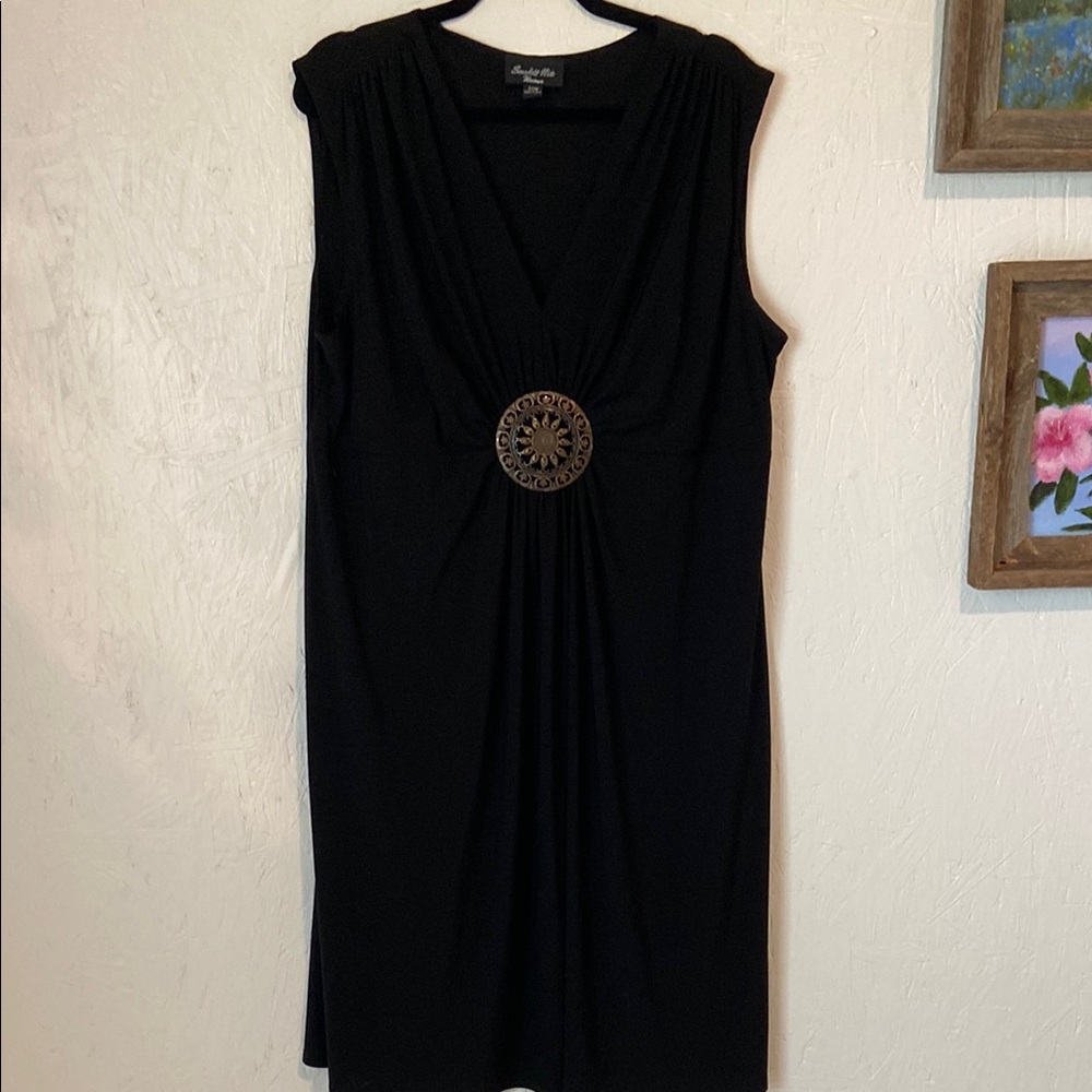 Scarlett Nite Black Ruched Sheath Dress V-Neck Cocktail